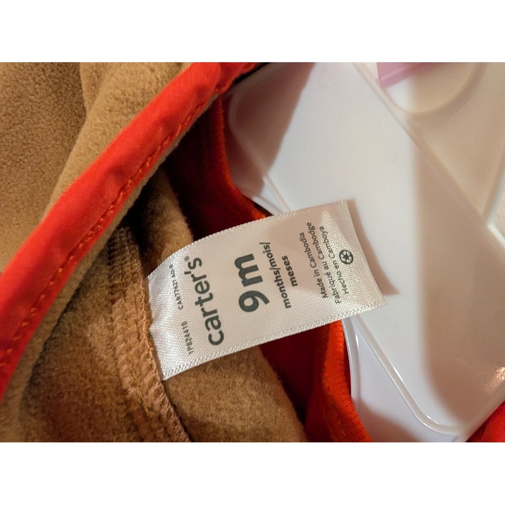 Carter's Baby Boy 3-Piece Fleece Jacket Set 9M Brown Navy Orange NWT‎ - Picture 3 of 4